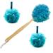 Mesh Loofah Body Scrubber with Long Wooden Handle with 2 Extra Large Shower Sponges Bath Loofah Sponge for Men Women 3Pcs