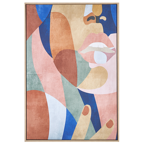 Leinwandbild Mehrfarbig Stoff Canvas MDF-Platte 63x93 cm Rechteckig mit Schattenfugenrahmen Frauenmotiv Modern Wohnzimmer Schlafzimmer Flur
