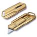 MILSPIN Magnus Brass Utility Knife | Box Cutter | EDC Utility Blade | Utility Knives | Retractable Razor Blade | EDC Knife | Includes 5 Blades | Veteran Made in the USA