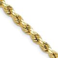 14K Yellow Gold 4.2mm Semi Solid Diamond-cut Rope with Lobster Lock Chain - 22