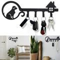 Key Holder with 4 Hooks for Decoration Wall-mounted Keys Stand Punching Installation Key Hanger Hook Keep Neat Iron Key Holder for Entryway Front Door Garage