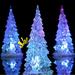 VerPetridure Acrylic Lighted Christmas Tree 4.7 Colorful LED Night Light Xmas Table Top Holiday Decoration 7 Colors Changing Light Up Glitter Tabletop Figurine for Party Props (Battery Included)