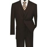 Mens Brown Pinstripe 3 Piece Suit Regular Fit Vinci V2RS-7