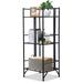 SYTHERS 3 Tier Wide Folding Metal Shelf Black 13 x 11 x 33 Metal Wire Shelving Unit