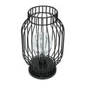 Battery Operated Lamp Vintage Wrought Iron Cage Bedside Lamp Nightstand Night Light