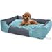 Water-Resistant Easy to Clean Pet Bed (Teal 35-Inch)