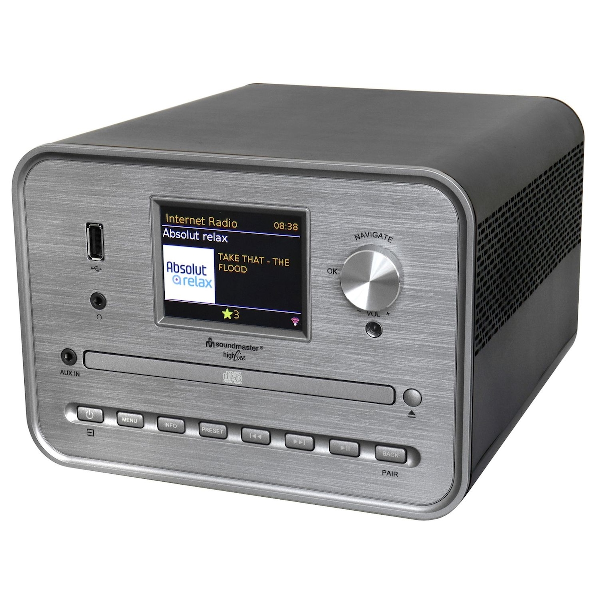 Soundmaster HighLine ICD1050SW Internetradio Kompaktanlage CD-Player Stereo WLAN 2,4/5 GHz DAB+ Bluetooth USB MP3 APP Farbdisplay Wecker Image