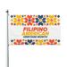 Filipino American Heritage Month Garden Flags 3 x 5 Foot Polyester Flag Double Sided Banner with Metal Grommets for Yard Home Decoration Patriotic Sports Events Parades