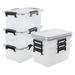 MYXIO 10L Clear Plastic Storage Box with Lid Latching Storage Box Pack of 6