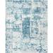 Rugs.com Finsbury Collection Rug â€“ 7 10 x 10 Blue Medium Rug Perfect For Living Rooms Large Dining Rooms Open Floorplans