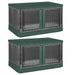 [Pack of 2] 2Pcs 72L Foldable Storage Bins with Lid Collapsible Stackable Closet Organizer Containers with Front Door Lock 4Pcs Wheels Green