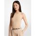 Michael Kors Ribbed Stretch Knit Racerback Bodysuit Natural L