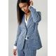 Kurzblazer ANISTON SELECTED Gr. 40, blau (blau, schwarz, offwhite) Damen Blazer Bestseller