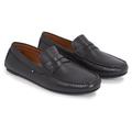 Slipper TOMMY HILFIGER "CASUAL LEATHER DRIVER" Gr. 43, schwarz Herren Schuhe Slipper