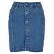 Sommerrock URBAN CLASSICS "Urban Classics Damen Ladies Organic Stretch Button Denim Skirt" Gr. 26, blau (clearblue washed) Damen Röcke