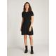 Jerseykleid TOMMY HILFIGER "CO JERSEY STITCH F&F DRESS" Gr. M (38), N-Gr, schwarz (black) Damen Kleider Freizeitkleider