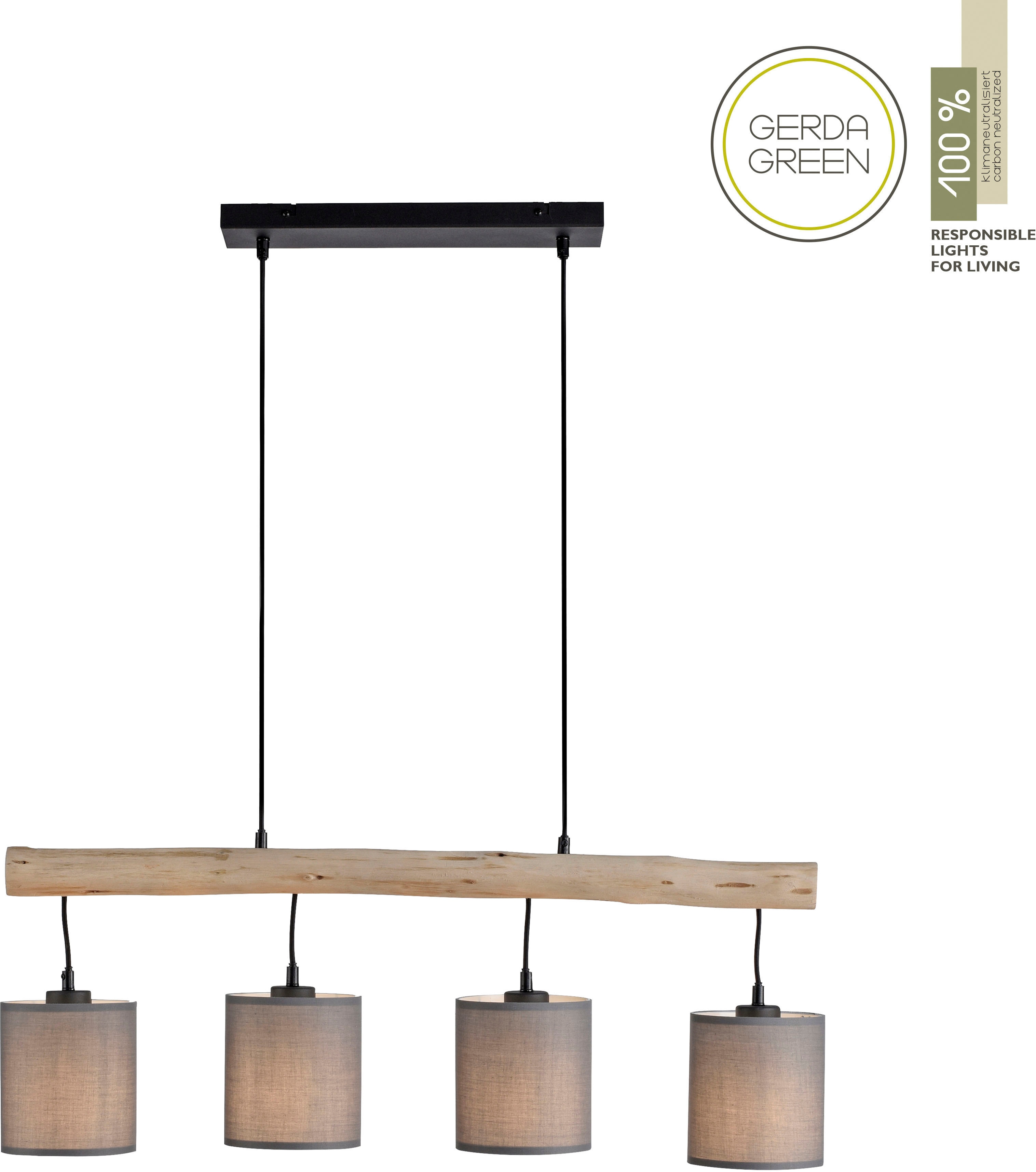 JUST LIGHT Pendelleuchte "GREEN TRIB", grau (taupe), 4, H: 60cm, 1 Stk., Leuchten Image