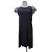 Kate Spade New York Dresses | Kate Spade Shift Mini Dress Size L Black Cotton Knit Ruffle Gingham Cap Sleeve | Color: Black | Size: L