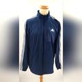 Adidas Jackets & Coats | Adidas Rain Jacket Y2k Full Zip Track Sports Windbreaker Jacket Coat Mens 2xl | Color: Blue/White | Size: Xxl