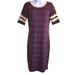 Lularoe Dresses | 4/$15 Lularoe Julia Simply Comfortable Purple Geo Print Ss Midi Dress Nwot | Color: Cream/Purple | Size: S