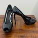 Louis Vuitton Shoes | Louis Vuitton Heels Glossy Patent Leather Open Toe Heel High. Size 36.5. | Color: Black | Size: 6.5