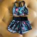 Lululemon Athletica Shorts | Lululemon Set Speed Short & Energy Sports Bra Curious Jungle Black Floral Size 4 | Color: Black | Size: 4