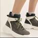 Free People Shoes | Free People Sneakers Luca Boot Hikers Suede Faux Fur Rubber Grey Wedge Eu41 | Color: Gray/Green | Size: 11