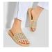 Tory Burch Shoes | Host Pick Tory Burch ‘Tory’ Woven Slides | Color: Black/Tan | Size: 7