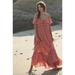 Free People Dresses | Free People Moonlight Ocean Maxi Dress In Burnt Coral Size Xs | Color: Orange | Size: Xs