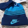 Nike Accessories | Nike Blue Baby Boy Beanie Hat And Mittens Set Size 12/24 Months New | Color: Blue | Size: Boys 12/24 Months