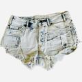 Free People Shorts | Free People | 27 | Patchwork Destroyed High Rise Denim Jean Cut Off Hot Shorts | Color: Blue/White | Size: 27