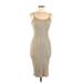 Wild Fable Casual Dress - Midi Scoop Neck Sleeveless: Silver Print Dresses - Women's Size Medium