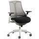 Dynamic KC0061 Flex Task Frame Fabric Operator Chair with Arms - White/Black/Grey