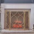 NATWEE Spark Protection Heavy 3-paneled Gold Iron Fireplace Screen with Metal Mesh, Pet or Child Safe Fire Fence Spark Guard, for Gas Fires/Wood Burner(Color : Gold) It's so kind of you