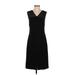 Giorgio Armani Casual Dress - Party V-Neck Sleeveless: Black Color Block Dresses - Women's Size 40