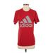 Adidas Active T-Shirt: Red Solid Activewear - Women's Size Small
