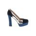 Paris Hilton Heels: Blue Color Block Shoes - Women's Size 8