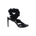 BCBGMAXAZRIA Heels: Strappy Stiletto Cocktail Black Solid Shoes - Women's Size 8 - Open Toe