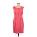 Adrianna Papell Casual Dress - Sheath Scoop Neck Sleeveless: Pink Print Dresses - Women's Size 8