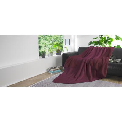 Wohndecke KINZLER "Demi Flausch", lila (beere), B:150cm L:200cm, Wohndecken, mit Wendefunktion Image