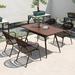 Corrigan Studio® Mahida Rectangular 53.15" L x 31.5" W Outdoor Dining Table Metal in Brown | 29.53 H x 53.15 W x 31.5 D in | Wayfair