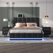 Wrought Studio™ 3-Pieces Bedroom Sets, Upholstered Bed w/ LED Lights, Storage System & USB Charging Station | 44 H x 64.9 W x 83 D in | Wayfair