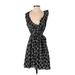 Ark & Co. Casual Dress - Mini Plunge Sleeveless: Black Dresses - Women's Size Small