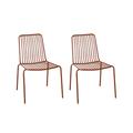 Lot de 2 chaises de jardin en acier terracotta