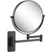 Circular Magnifying Mirror For Makeup Solid Brass Shaving Mirror | Circular Wall Mount Dual-Sided Mirror (Matte Black) (KMM100)