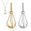 2 Pcs Crystal Stone Holder Necklace Cage For Crystals Pearl Choker Metal Charms