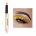 Melotizhi Eye Shadow Stick Makeup Palette Highlighter Eye Liner Applicator Pencil Cream Glitter Shimmer Waterproof Eyeshadow Double Head Monochrome Pen Pearl Light Sleeping High Light