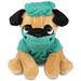 DolliBu Pug Dog Doctor Plush with Cute Scrub Uniform and Cap Outfit - 10 inches