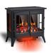 Infrared Electric Fireplace Stove Freestanding Fireplace Heater, with Adjustable Brightness and Heating Mode