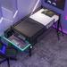 Gaming Mid Loft Bed Frame with Desk, LED, Low Loft Bed for Adults, Teens, Kids